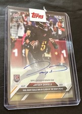 2024 Topps Now Jayden Daniels On Card Rookie Auto /49 - Hail Mary Game - #11A. rookie card picture