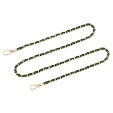 Purse Strap, 47" Leather for Shoulder and Cross Body Strap Green, Gold 