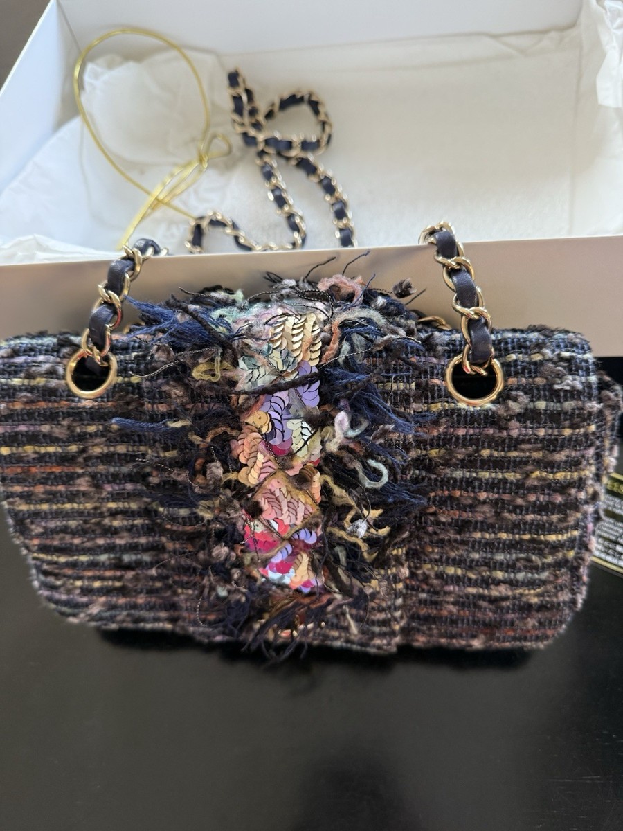 シャネル Chanel Rare 05A Tweed Jeweled Sequined Mermaid Classic Flap Bag | eBay