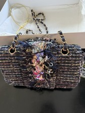 Chanel Rare 05A Tweed Jeweled Sequined Mermaid Classic Flap Bag