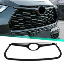 For Toyota Highlander 2020-2026 Pure Black Garnish Frame Front Grille Cover Trim
