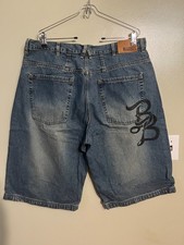 Bad Boy Denim Shorts Baggy Y2K Vintage Skater 90s Wide Leg Size 38