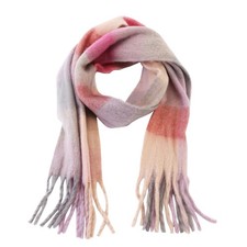 Winter Women Warm Rainbow Scarf Cold Weather Knitted Thick Blanket Long Shawl