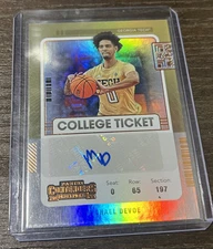 2022-23 Panini Draft Picks - College Ticket Autographs #CT-MDE Michael Devoe RC