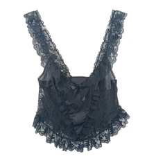 Vintage Alana Gale Black Lace Camisole Womens SM Whimsygoth Goth Dark Fairy Y2K