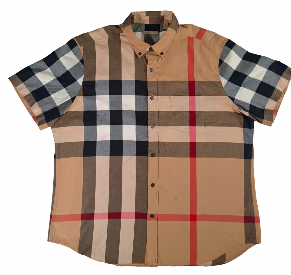 Burberry Brit Classic Beige Exploded Giant Check Shirt XXL 4554716