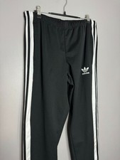 adidas Originals Pants Mens Med Black Adibreak Snap Tearaway 3-Stripes Track VTG