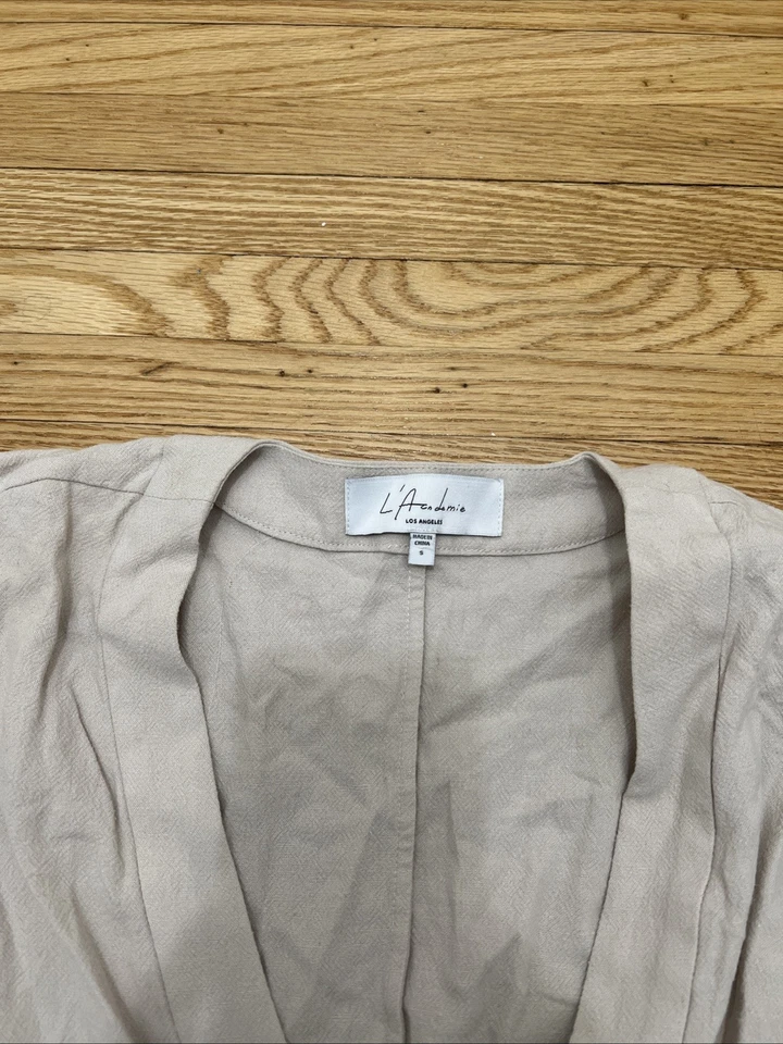 L’ACADEMIE The Meadow Mini Dress Taupe Size S Orig $198 NEW - Image 4 of 4