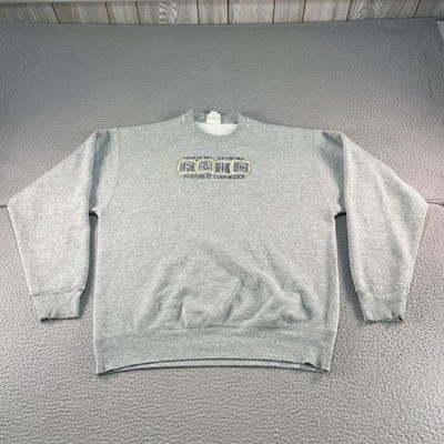 Vintage Financial Network Investment Sweatshirt Mens XL Gray FNIC Fleece 90s USA
