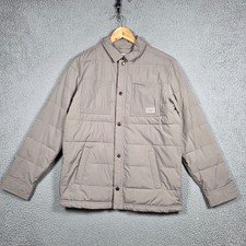 Abercrombie Kids Puffer Jacket Boys Sz 15/16 Ecru Fleece Lined Barn Field Preppy