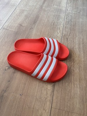 adidas Adiletten Badelatschen Rot Weiß Größe 36/37