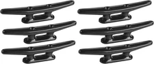 6 Pack 8 inch Boat Cleat Dock Nylon Cleats, Kayak Rope Cleat Black, Dock Cleat