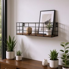 4X Wall-Mounted Storage Shelves with Metal Wire Shelves Space-Saving Organizer