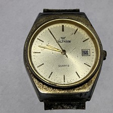 MENS Waltham Quartz Day/Date Wristwatch No Working For Parts