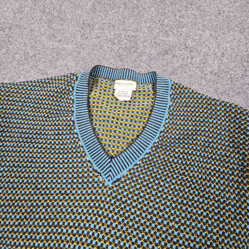 Dries Van Noten джемпер мужской XLARGE зеленый длинным рукавом свитер шерсти размер XL AA - Изображение 3 из 4