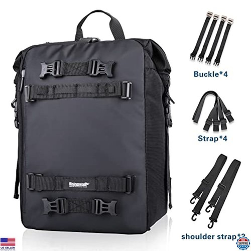 30L Waterproof Motorcycle Tail Bag Pannier Travel Luggage Rear Rack Storage - Picture 4 of 6