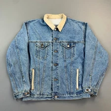 Vintage Arizona Jeans Co Jacket Mens Small Denim Trucker Sudan Horse Patrol USA