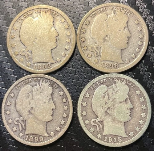 1892, 1898, 1899, 1915 Barber Quarters