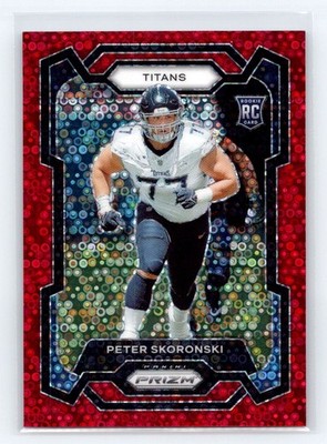 2023 Panini Prizm #395 Peter Skoronski No Huddle Red #/70 Tennessee Titans