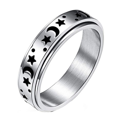 Stainless Steel Fidget Anxiety Ring for Women Men Fidget Spinner Ring Jewelry - Picture 11 of 11