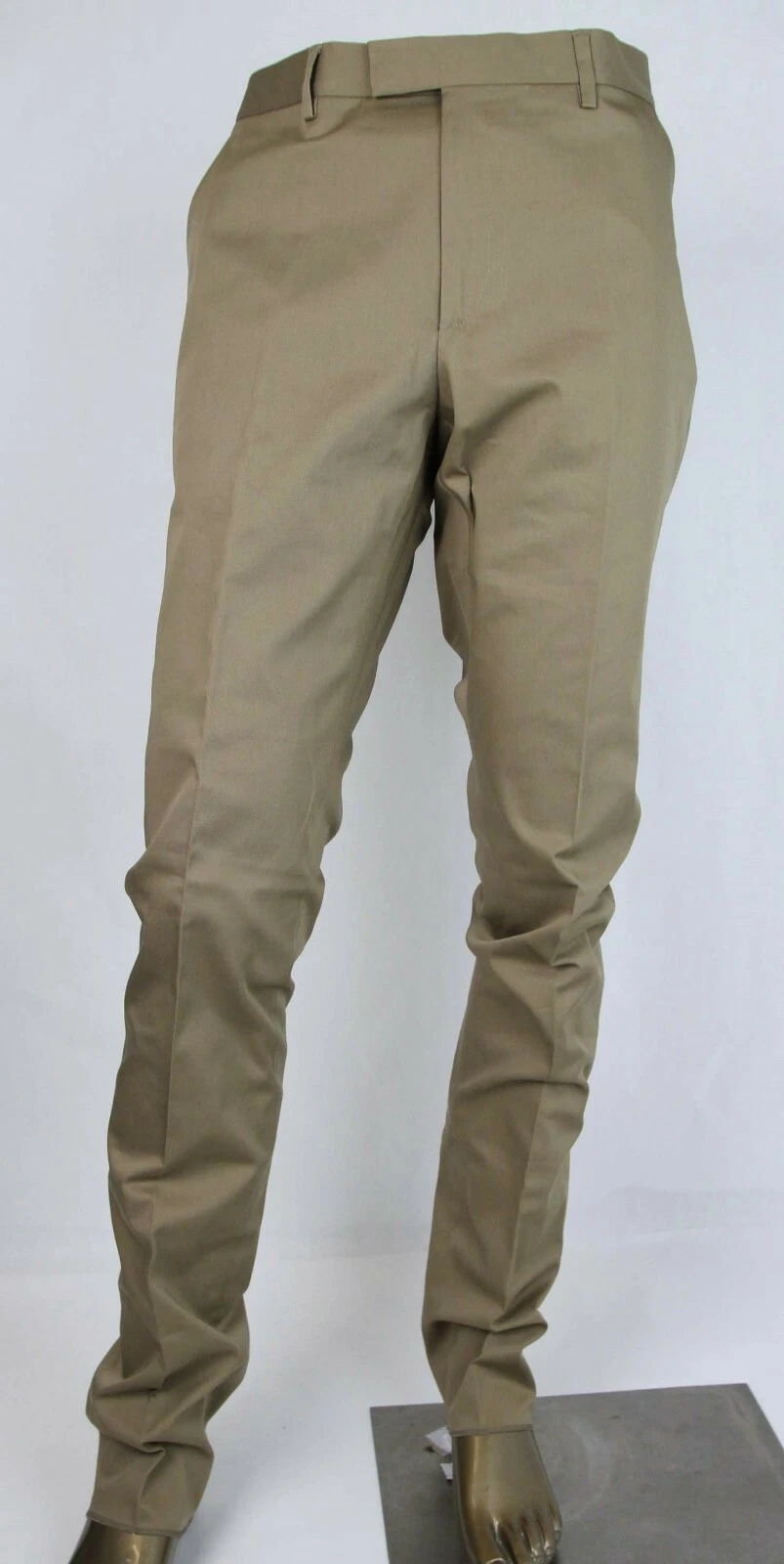 Pantalon étroit formel Gucci homme kaki coton stretch gabardine 451107 2840