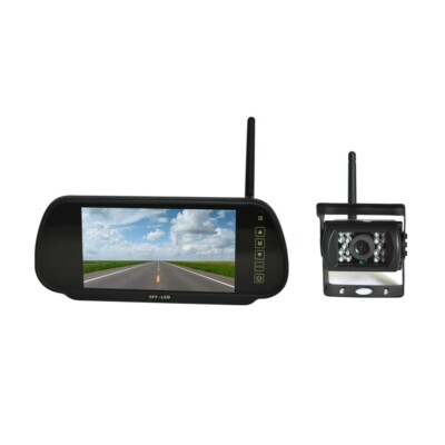 Wireless Rear View Mirror Monitor Heavy Duty Camera Kit for Van RV Truck Bus