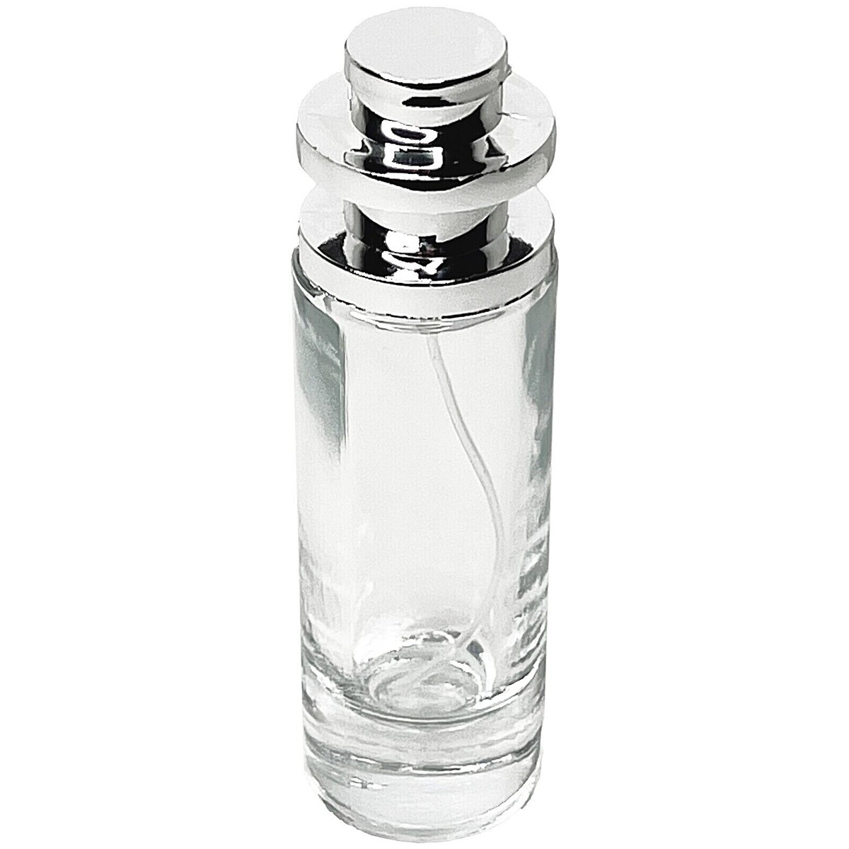 30ml 1oz empty perfume cylinder glass spray bottles silver tower