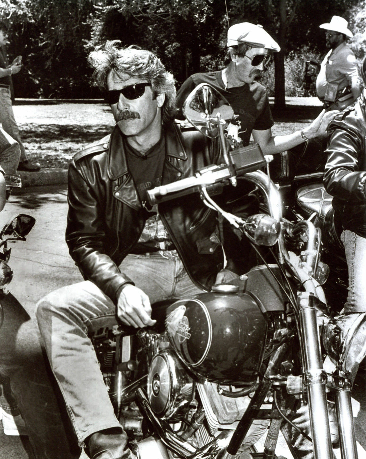 Sam Elliot On Motorcycle Black And White 8x10 Picture Celebrity Print