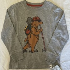 Tommy Bahama Boys Shirt Brown Bear Hiking. Kids Sz: Small 5-6yrs 