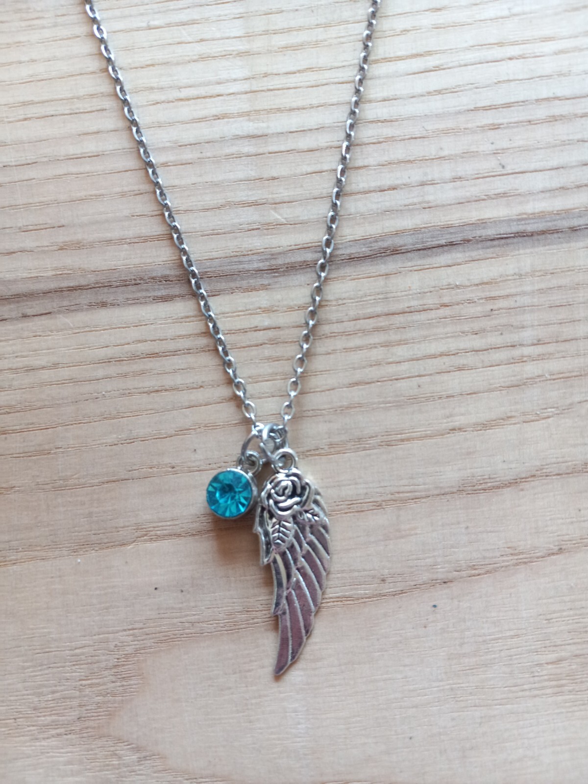 Angel Wing Birthstone Necklace, Personalized Jewelry, Sympathy Gift, Grief Loss