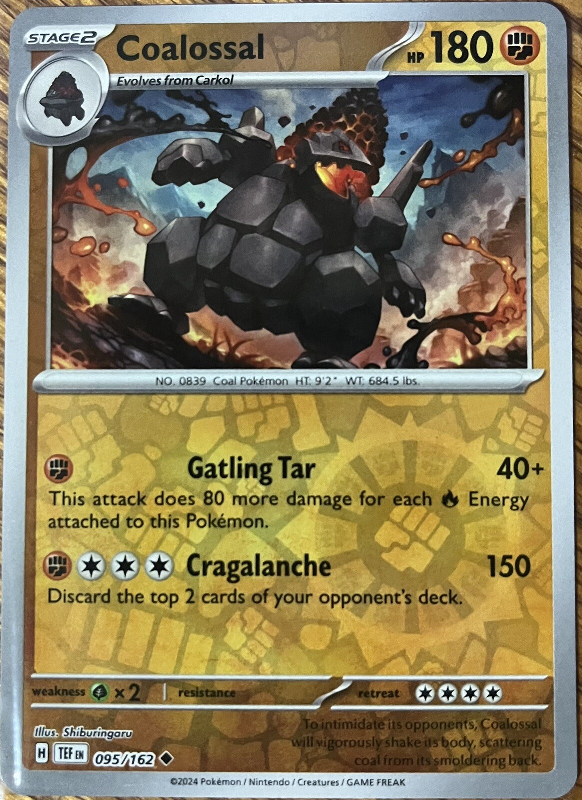 Coalossal 95/162 - Reverse Holo - Temporal Forces - Uncommon - Read Desc.