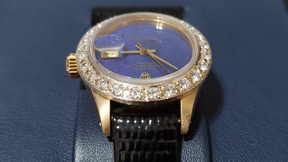 Vintage 1979 Relógio Feminino Rolex Oyster Perpetual Datejust Ouro 18K Diamante - Imagem 3 de 4