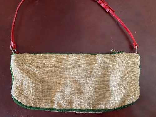 Valentino Garavani Designer Hand Beaded Purse with Alligator Strap Red - Picture 5 of 11