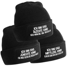 3er Set Beanie Strickmützen Ich bin das jün...