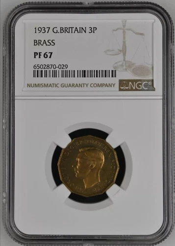 Great Britain 1937 Brass threepence NGC PF-67 3 pence!
