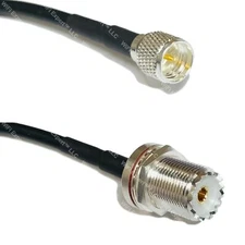 RG58 MINI UHF MALE to SO239 UHF FEMALE BULKHEAD Coaxial RF Pigtail Cable