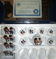 Reutter porcelain toy tea set "Tea for Two" G---y Traditional British characters