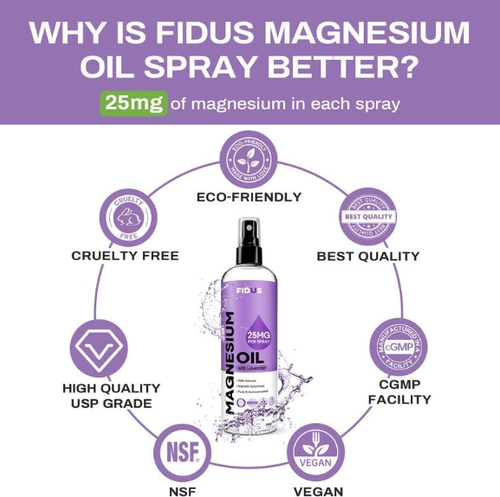 Magnesium Oil Spray With Lavender Pure From the Dead Sea, Large 8 Oz Fl Natural - Picture 6 of 8