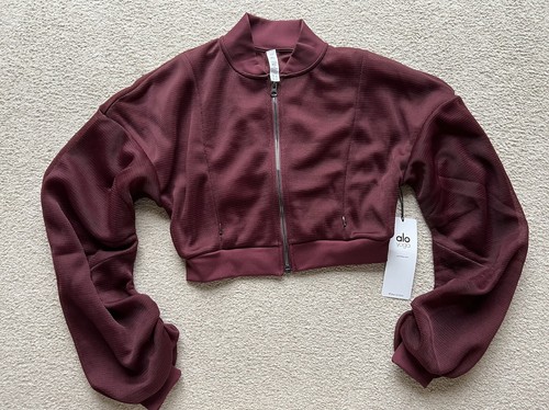 ALO YOGA Field Crop Jacket Black Cherry 