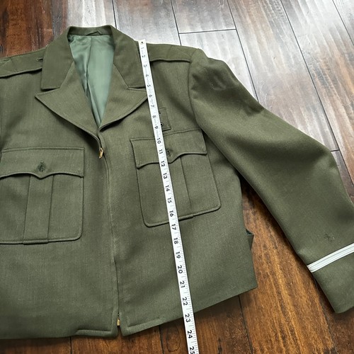 WWII Nurse Uniform Green Wool Cropped 1940s Vintage Jacket Air Force USA Talon - 第 7/18 張圖片