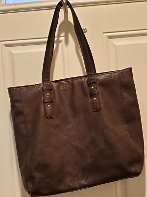 David Jones Paris, Dark Brown, Shoulder Bag Double Handle