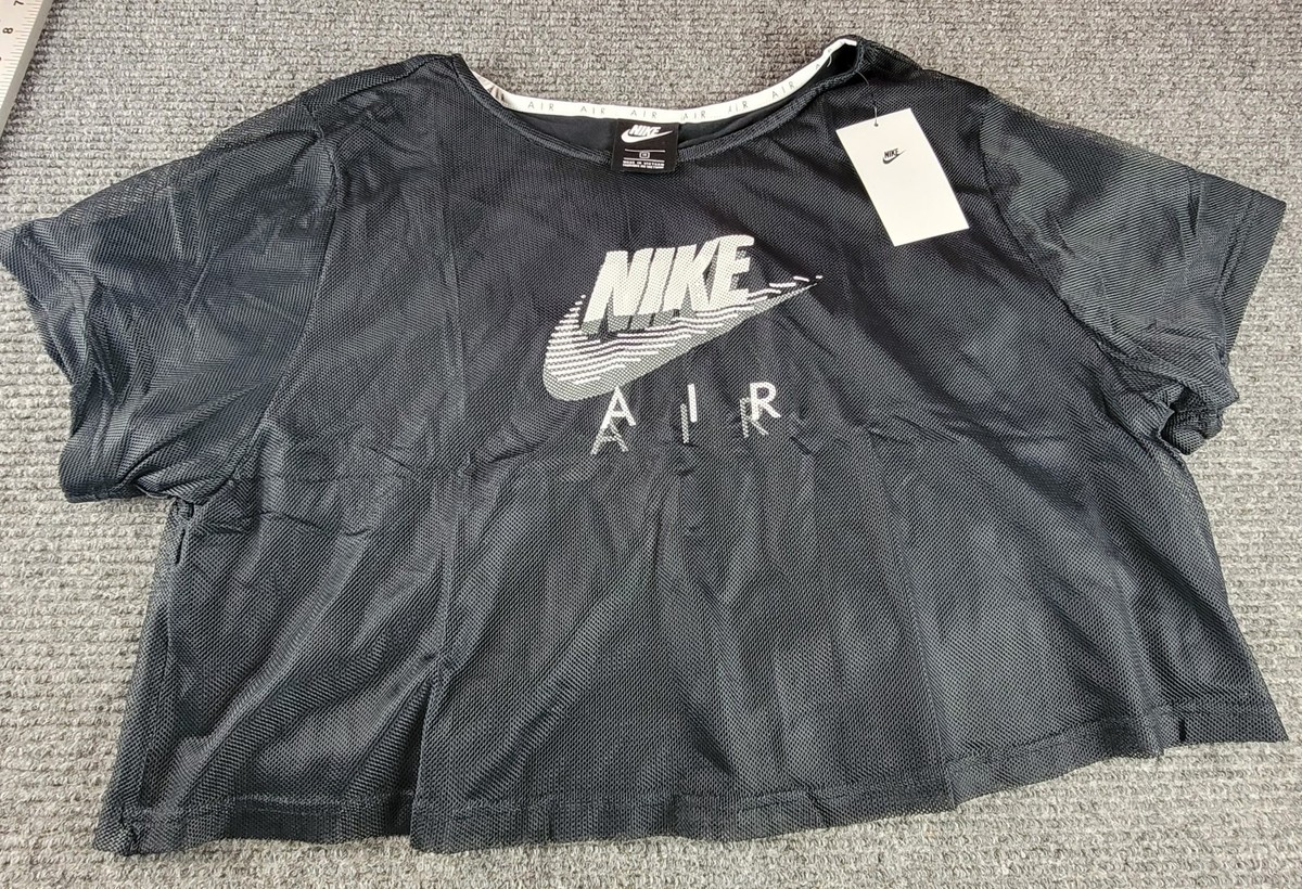 NIKE WOMEN AIR MESH TEE (BLACK BLACK WHITE) Size 1X XL Msrp