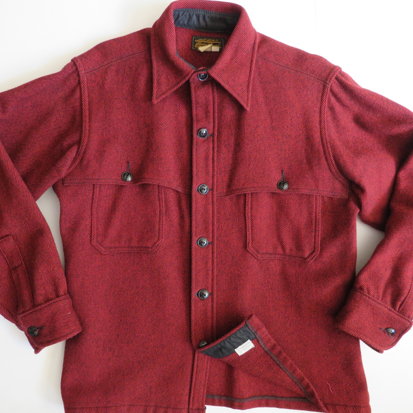 Vintage Eddie Bauer Red Twill Wool 