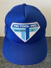 Tri Tool Inc. VTG SnapBack Hat Blue White Logo Patch Foam Rancho Cordova Trucker
