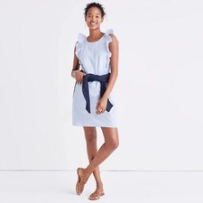 Madewell Bellflower Ruffle Dress Craft Blue 2