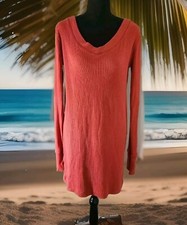 Free People Beach women's ribbed long sleeve lounge tunic mini dress size Medium