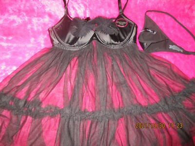 Ann Summers UNDERWIRED BLACK Babydoll Set Size S  New With Tags 'PRIVATE DANCER'