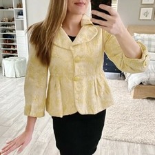 Forever Yellow Brocade Blazer Size M