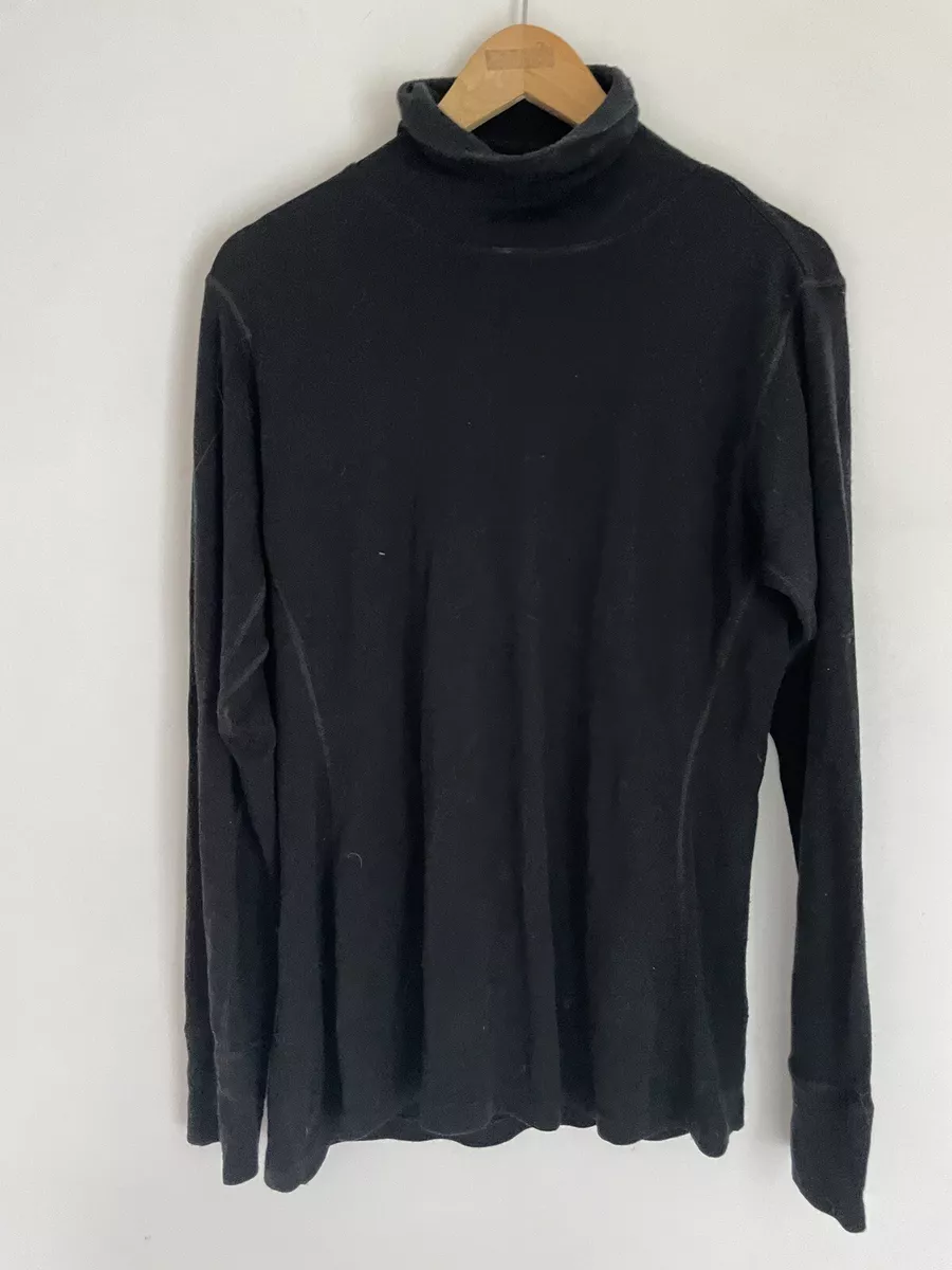 WoolX XL 100 Australian Merino Wool Black Turtleneck Base Layer