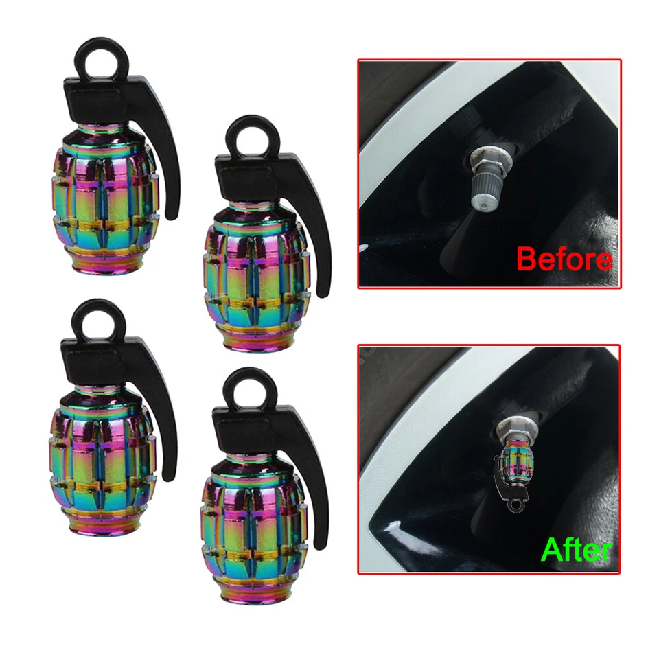 4 piezas Universal Rueda Neumático Llanta Aire Vástago Tapas Válvula Cubierta Antipolvo Accesorio Foto 4 de 4